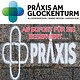 Praxis am Glockenturm Logo mit medizinischem Symbol und Slogan.